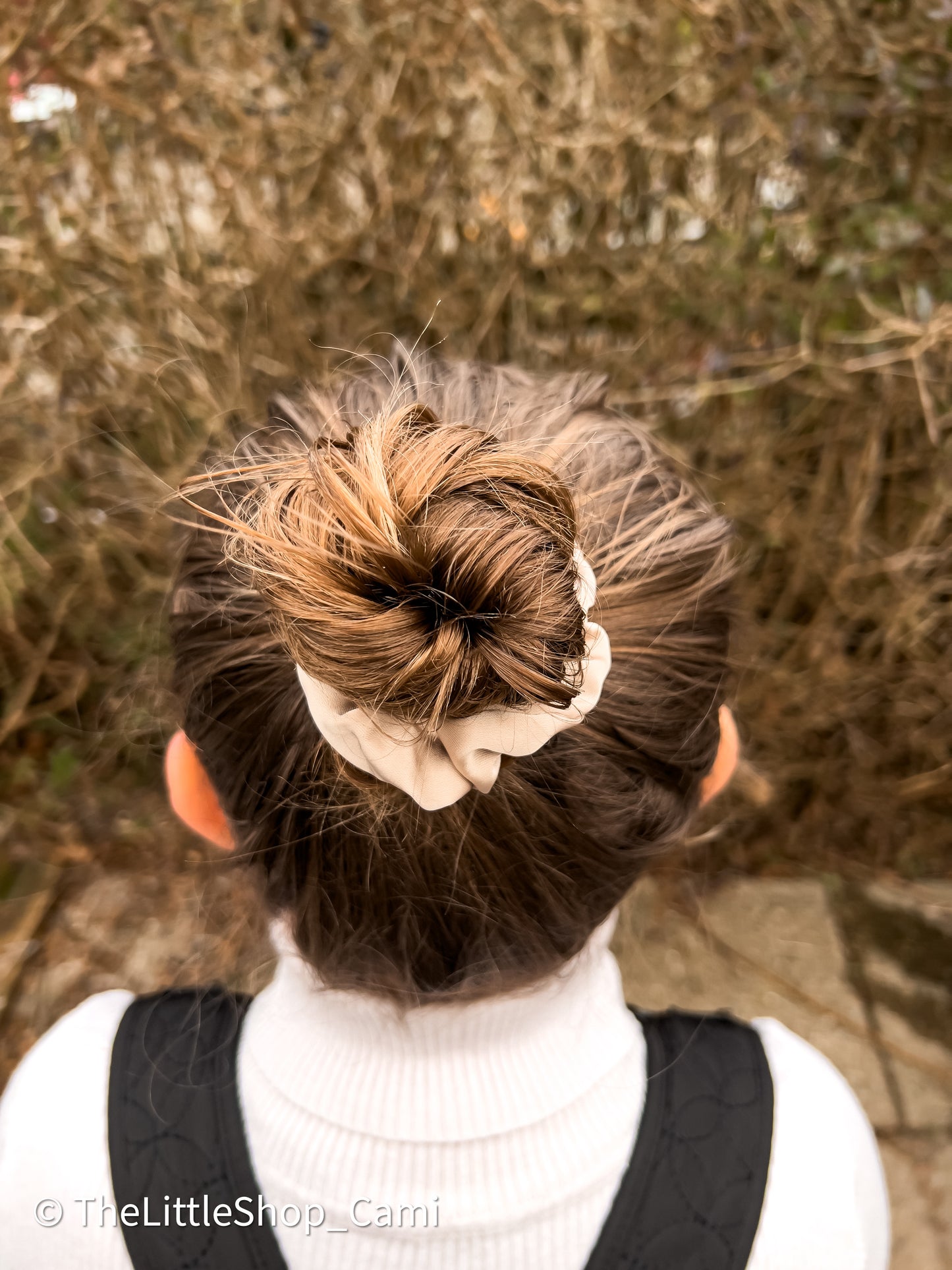 Latte – Beige Satin Scrunchie